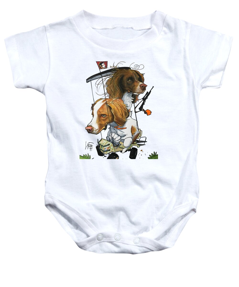Pet Portrait Baby Onesie featuring the drawing Branch 3347 by Canine Caricatures By John LaFree
