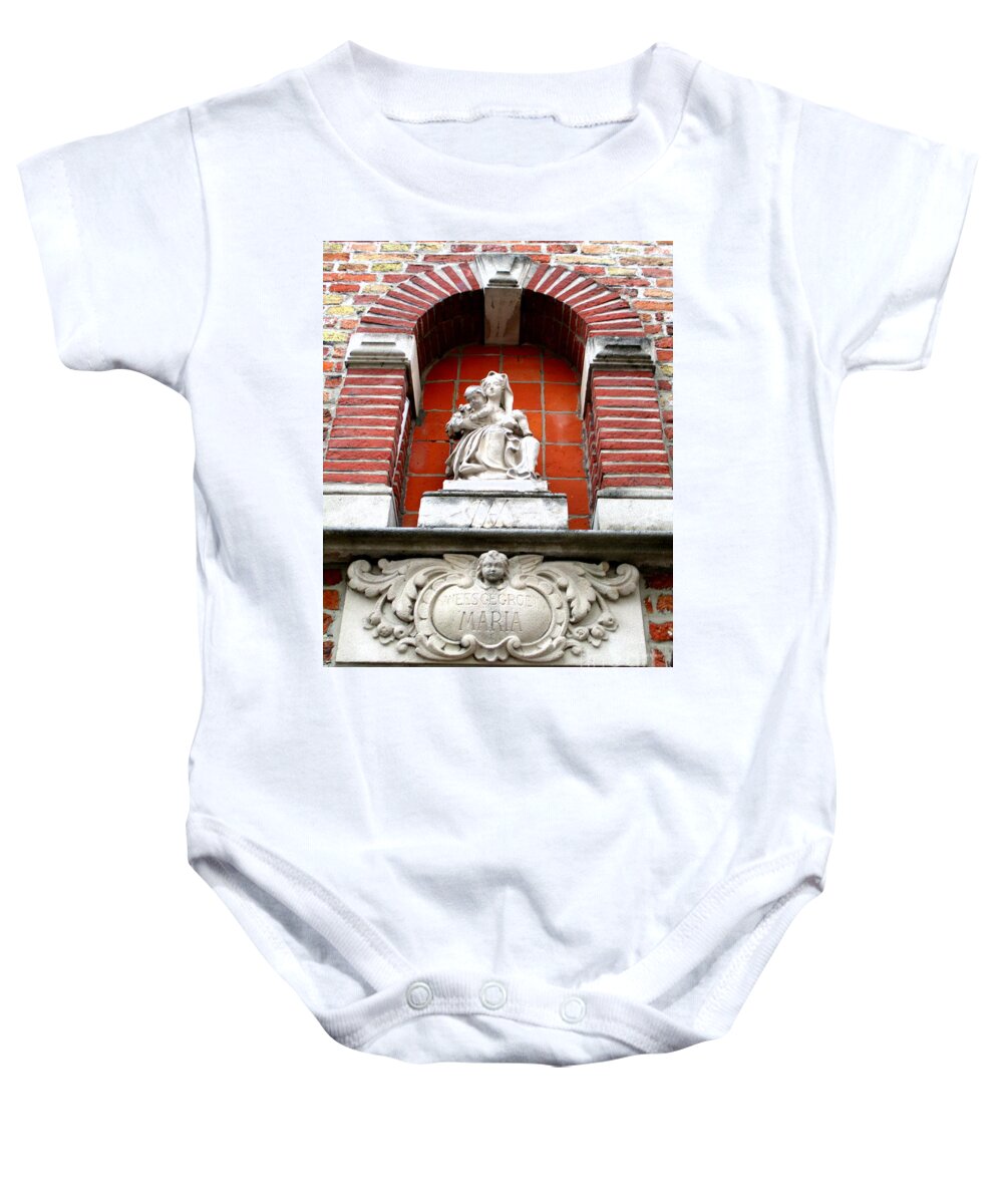 Bruges Baby Onesie featuring the photograph Bruges Niche 1 by Randall Weidner