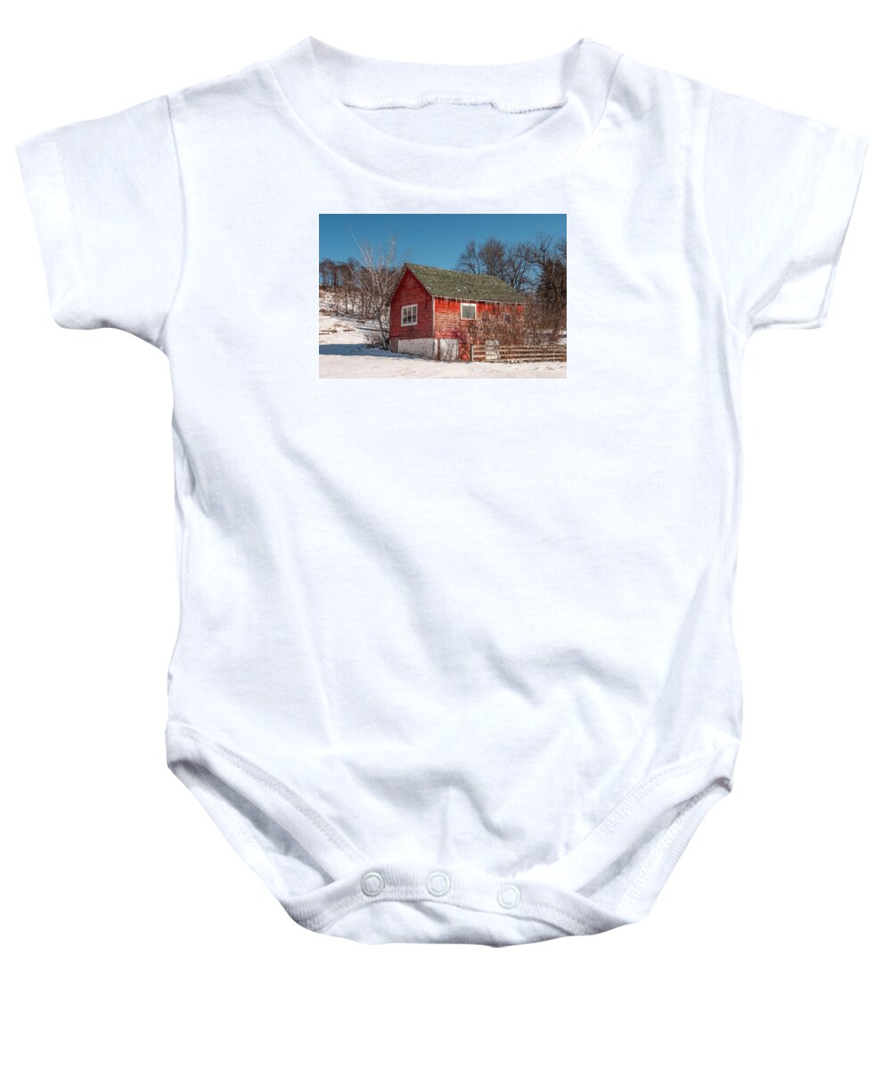 Barn Baby Onesie featuring the photograph Brumal Barn by Todd Klassy