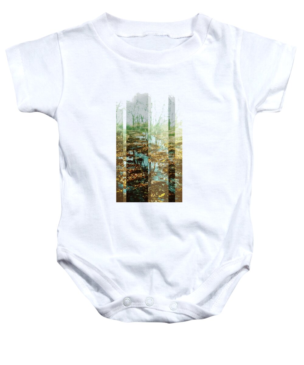 River Baby Onesie featuring the digital art Brushy Fork by Katherine Smit
