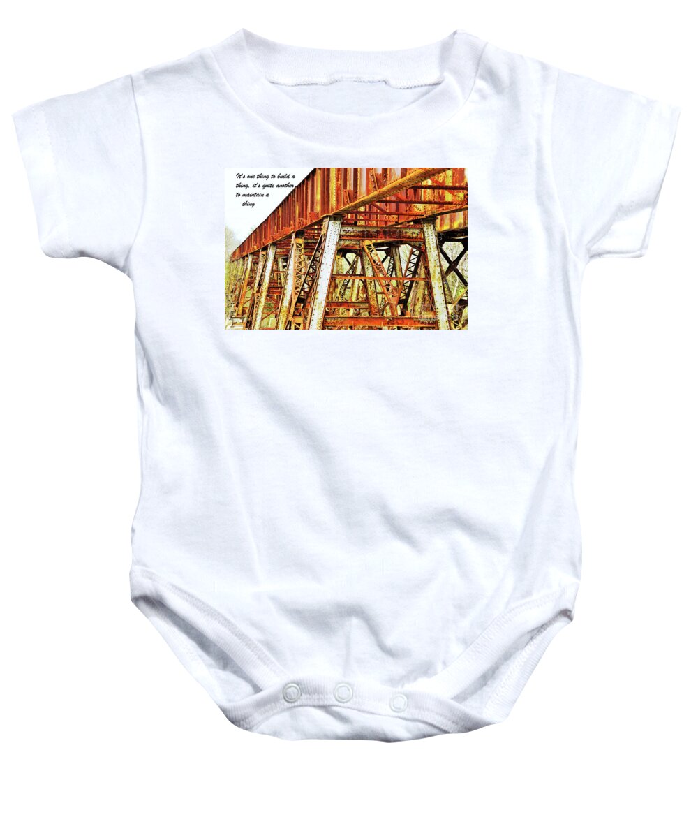 Railroad Baby Onesie featuring the photograph Build and Maintain by Merle Grenz