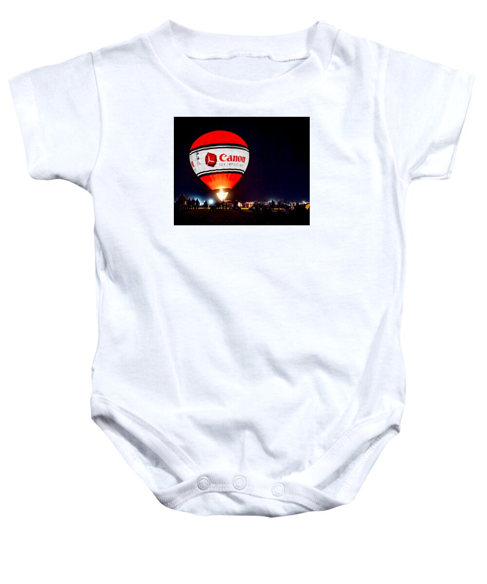 Albuquerque Baby Onesie featuring the photograph Canon - See Impossible - Hot Air Balloon by Ron Pate