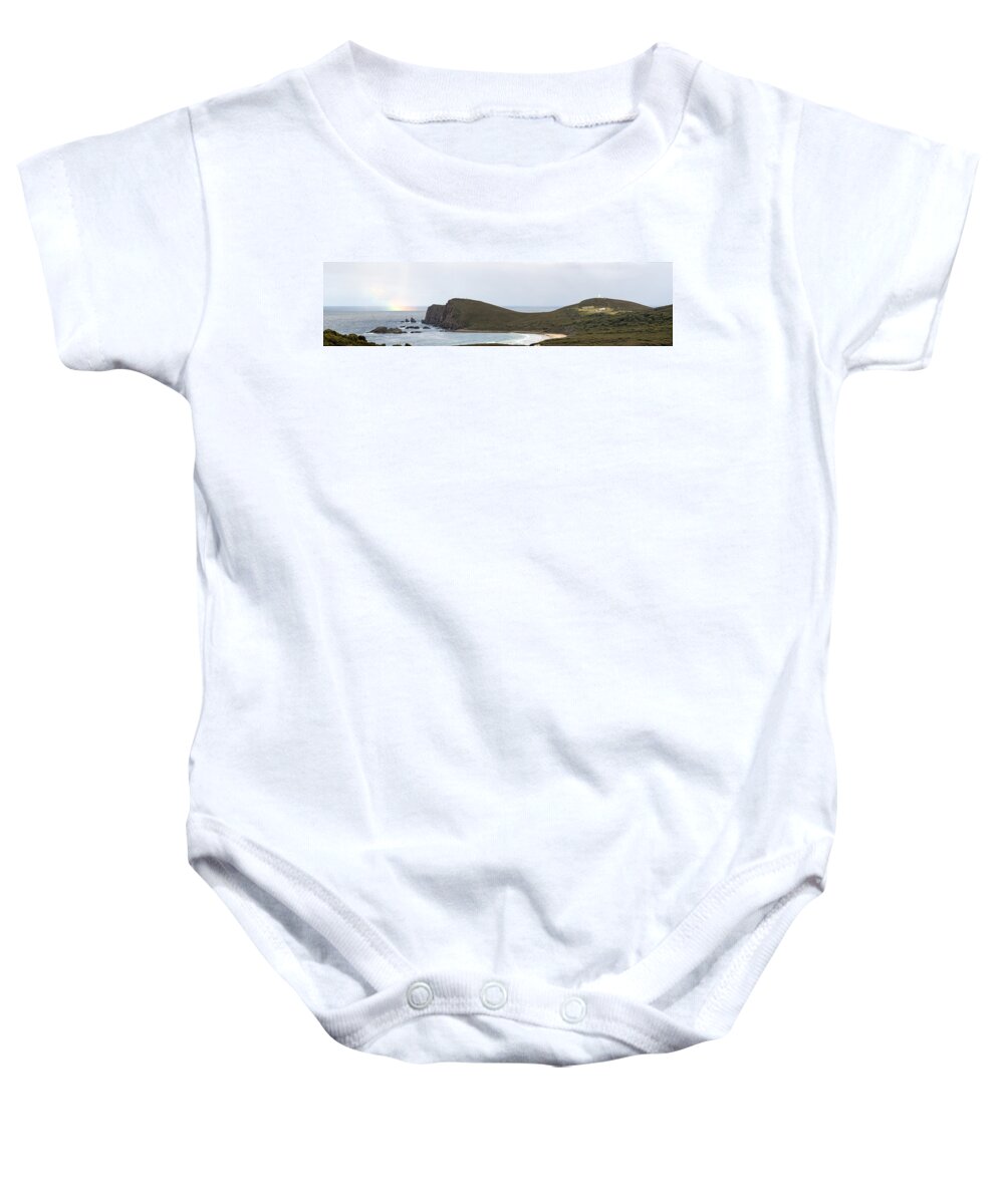  Rainbow Baby Onesie featuring the photograph Cape Bruny Lighthouse by Anthony Davey