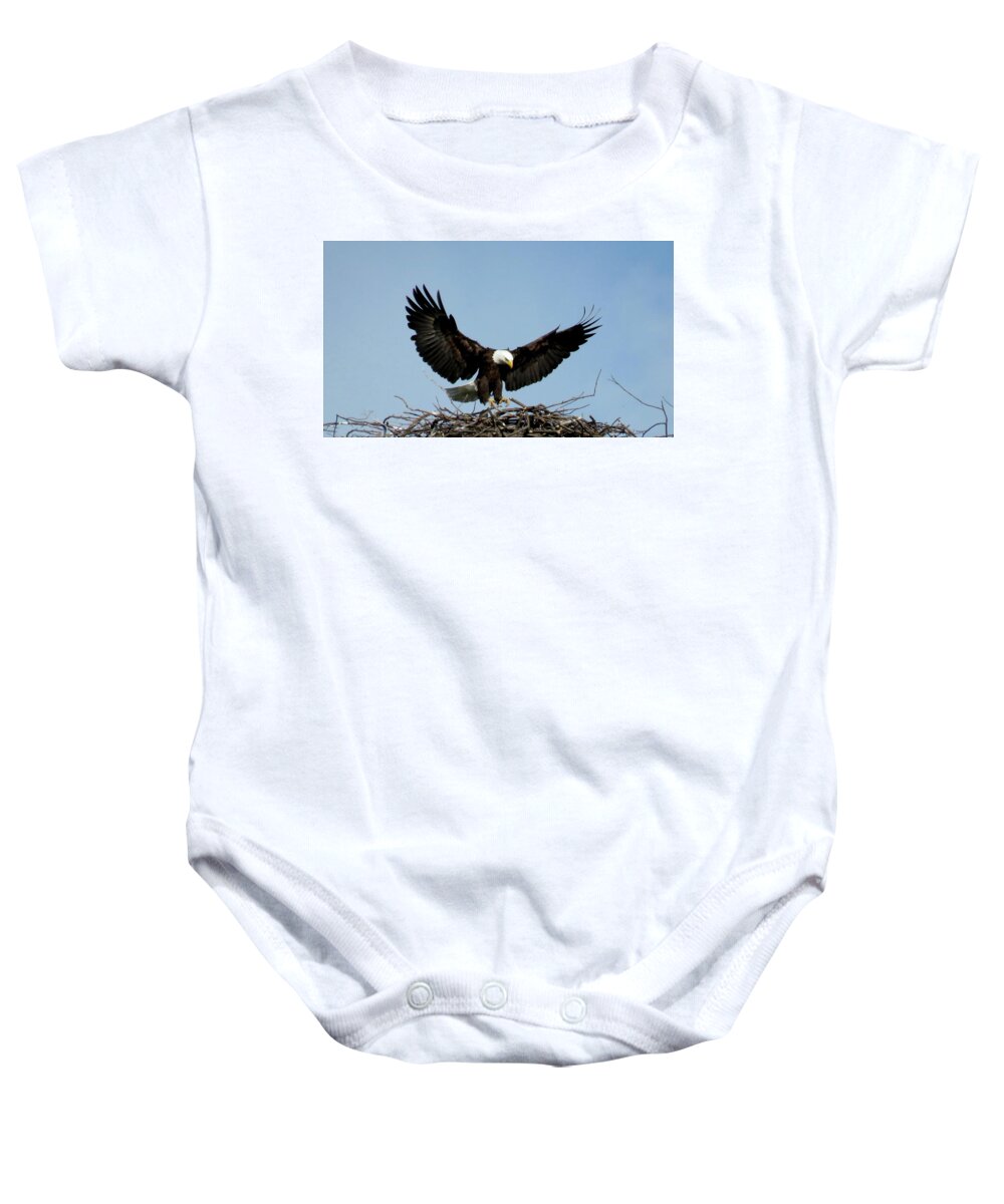 1000 Islands Baby Onesie featuring the photograph Cape Vincent Eagle by Dennis McCarthy