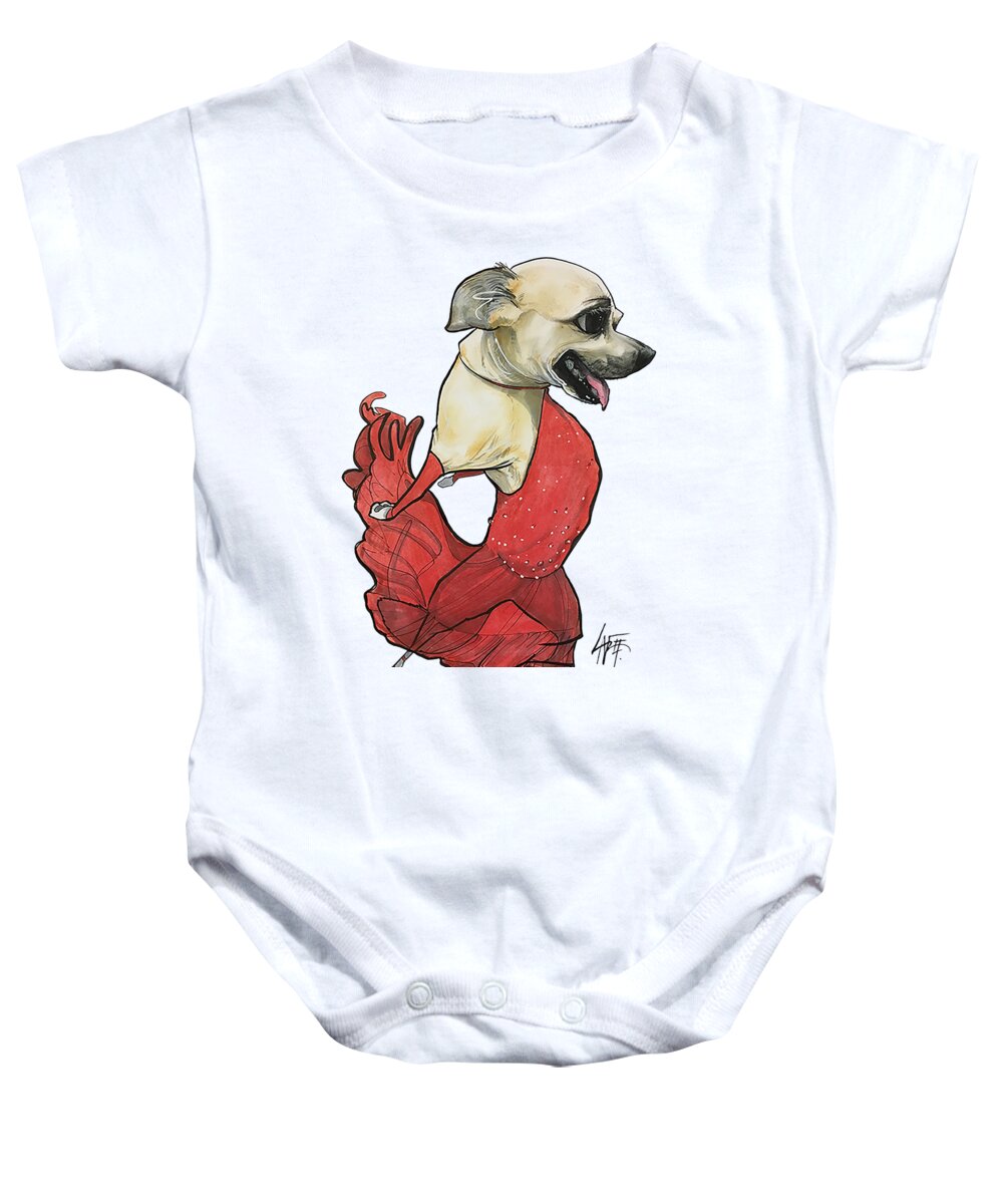 Chihuahua Baby Onesie featuring the drawing Carrion by John LaFree