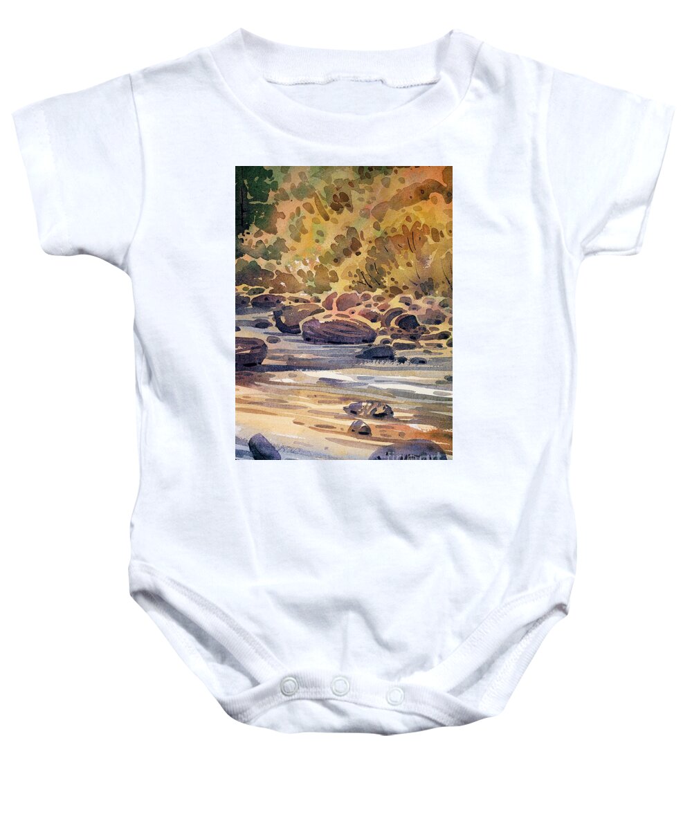 Carson River Baby Onesie featuring the painting Carson River in Autumn by Donald Maier