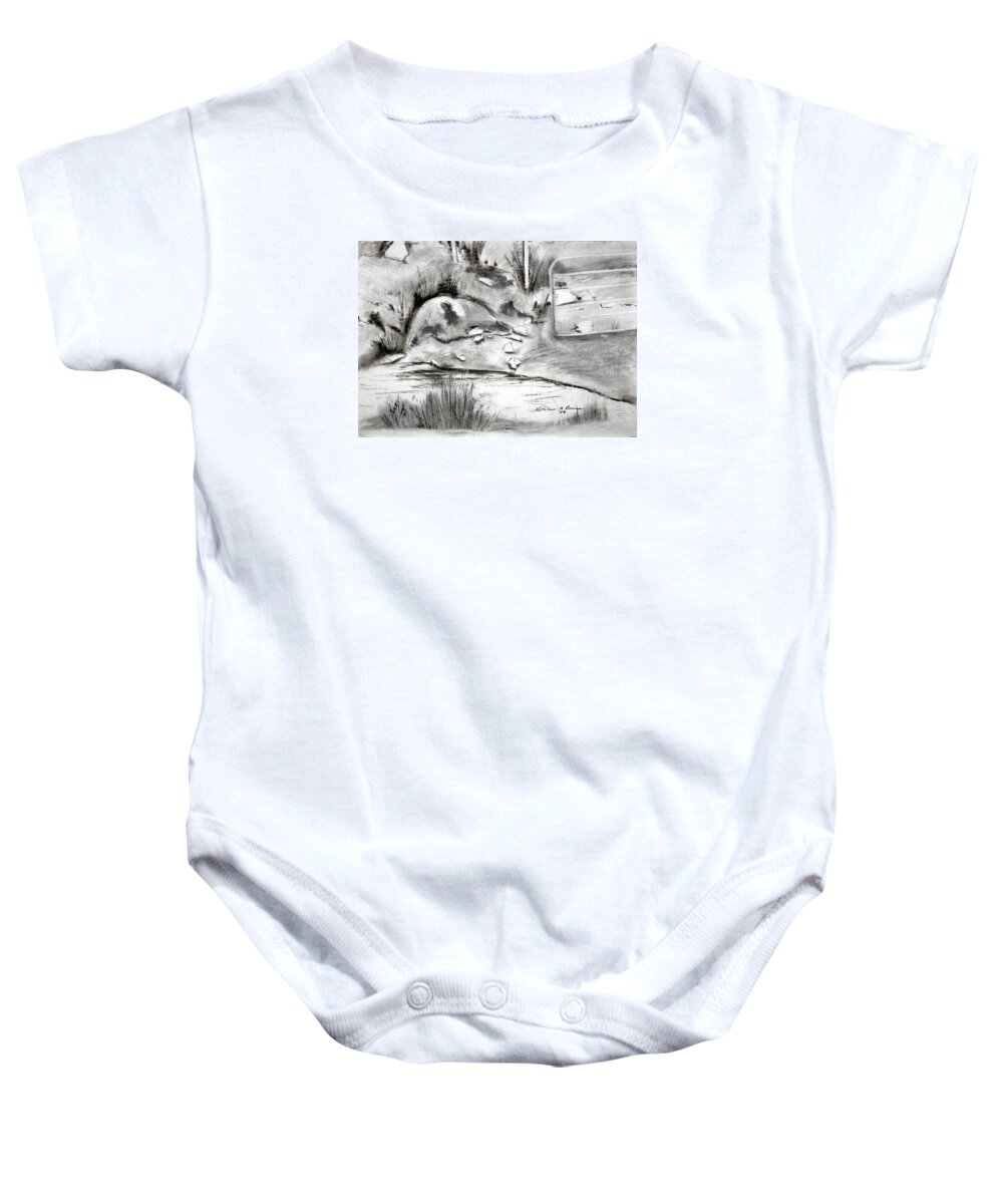  Baby Onesie featuring the painting Pat's Field by Kathleen Barnes
