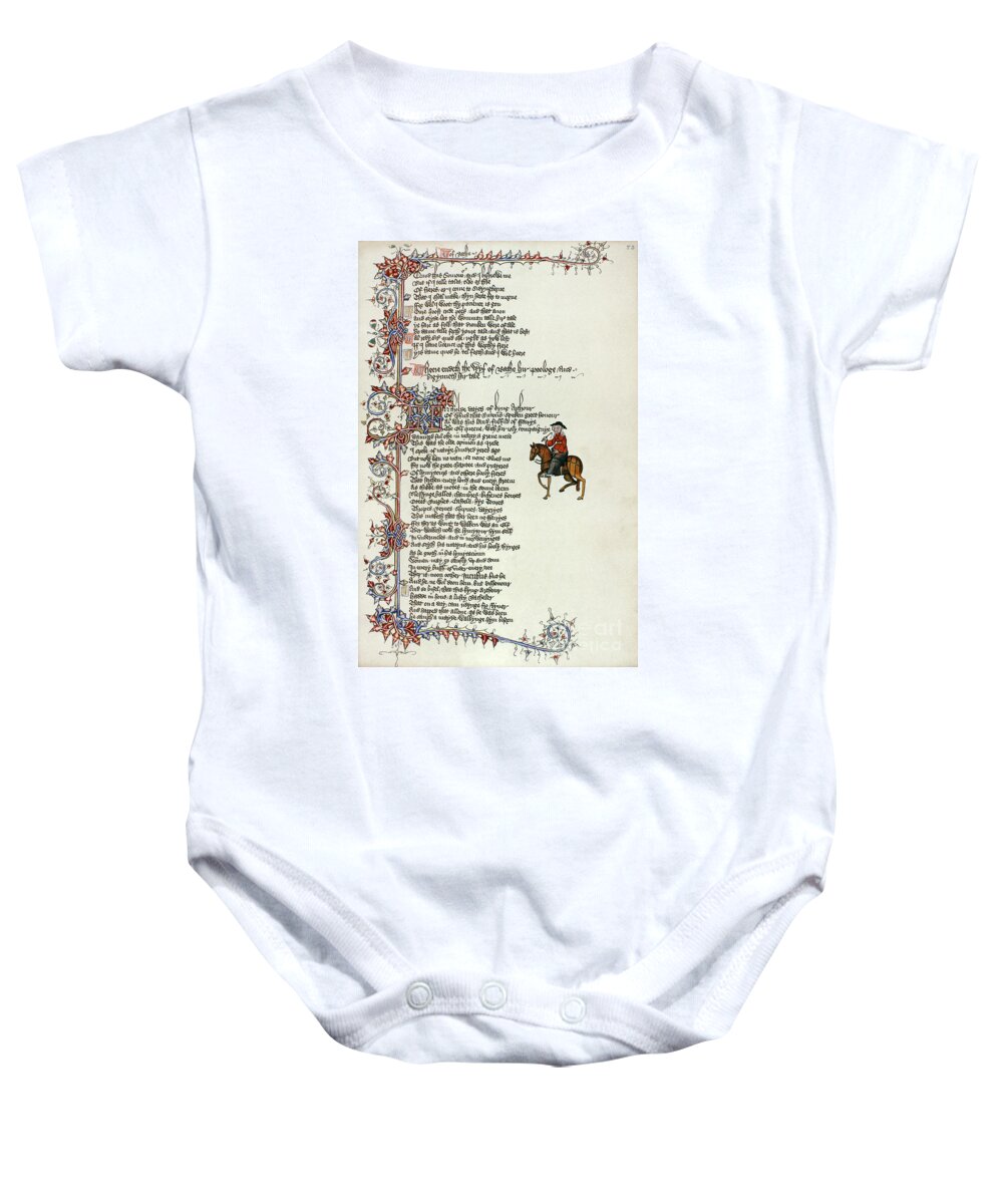  Baby Onesie featuring the painting Chaucer: Canterbury Tales by Granger