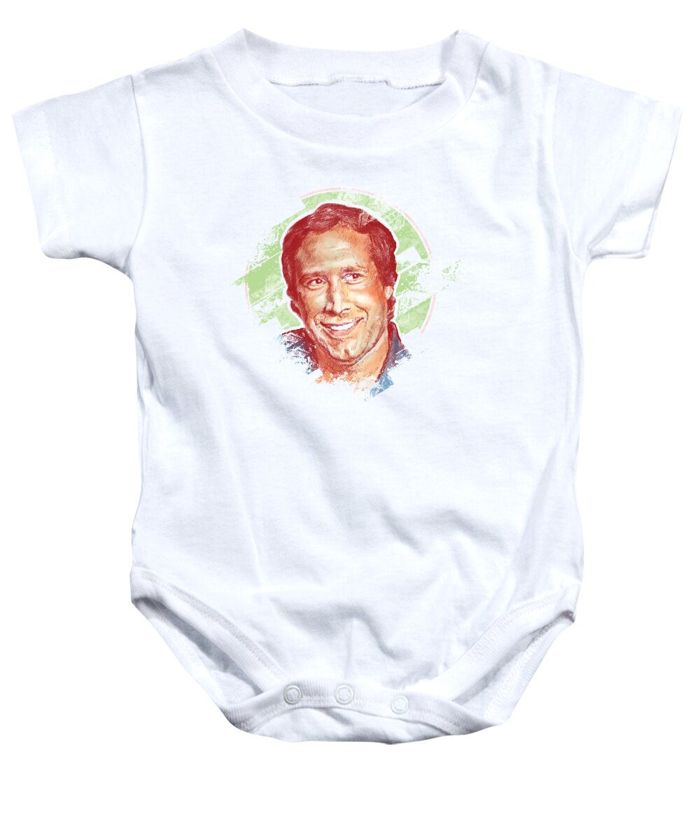 Chadlonius Baby Onesie featuring the digital art Chevy Chase by Chad Lonius