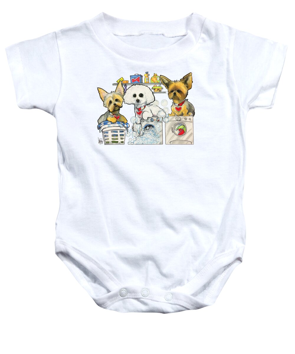 Pet Portrait Baby Onesie featuring the drawing Chinea 7-1438 by Canine Caricatures By John LaFree