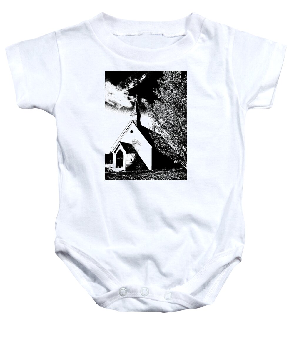 Building Baby Onesie featuring the photograph Church in Shadows by Harry Moulton