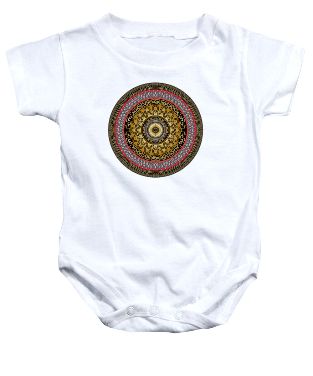 Mandala Baby Onesie featuring the digital art Circularium No. 2644 by Alan Bennington