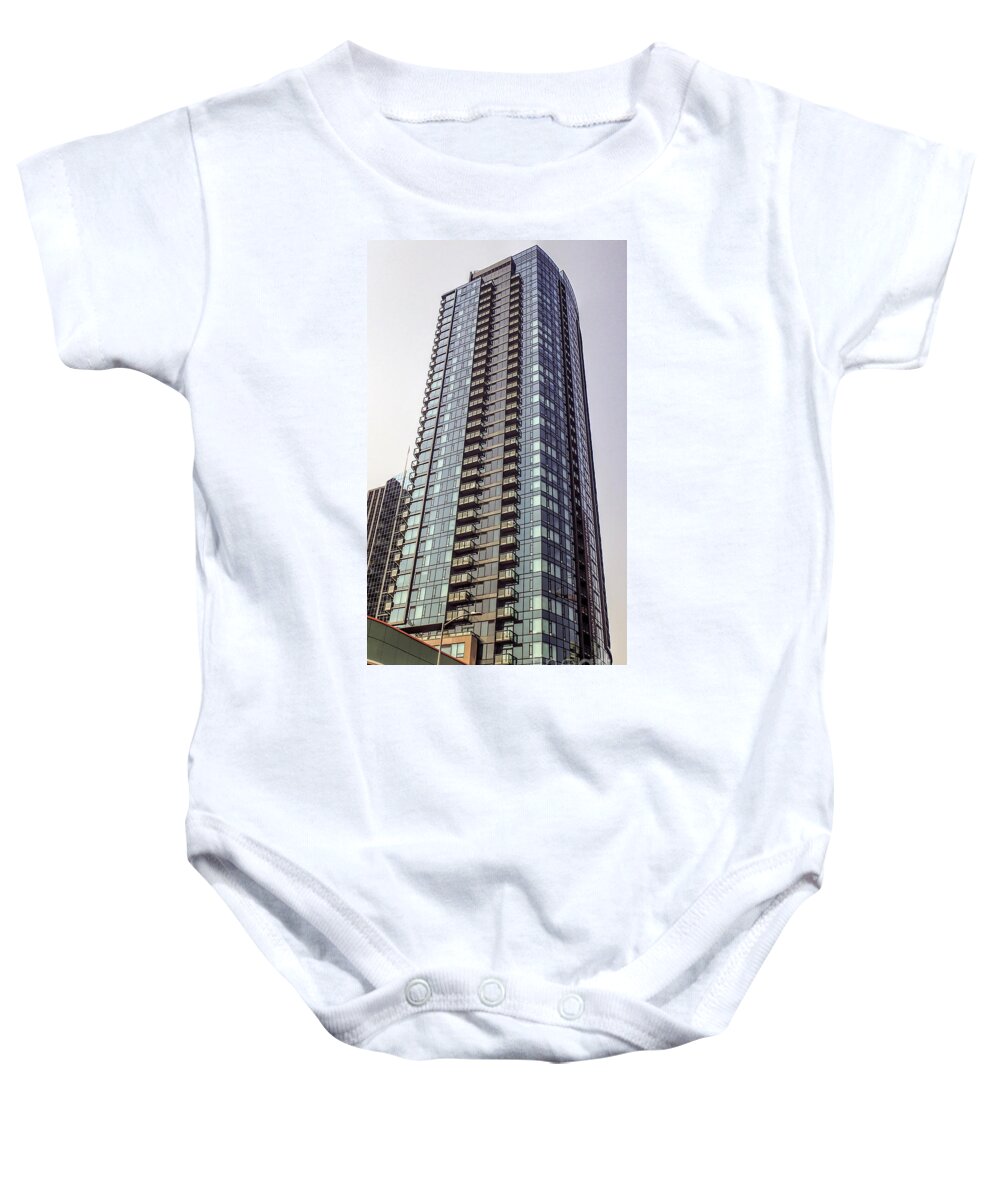 Cirrus Baby Onesie featuring the photograph Cirrus Seattle Apartment Building by David Oppenheimer