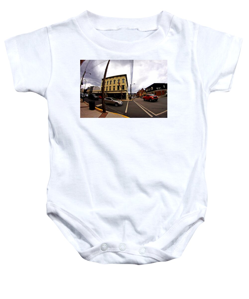 City Baby Onesie featuring the photograph City scene by Karl Rose