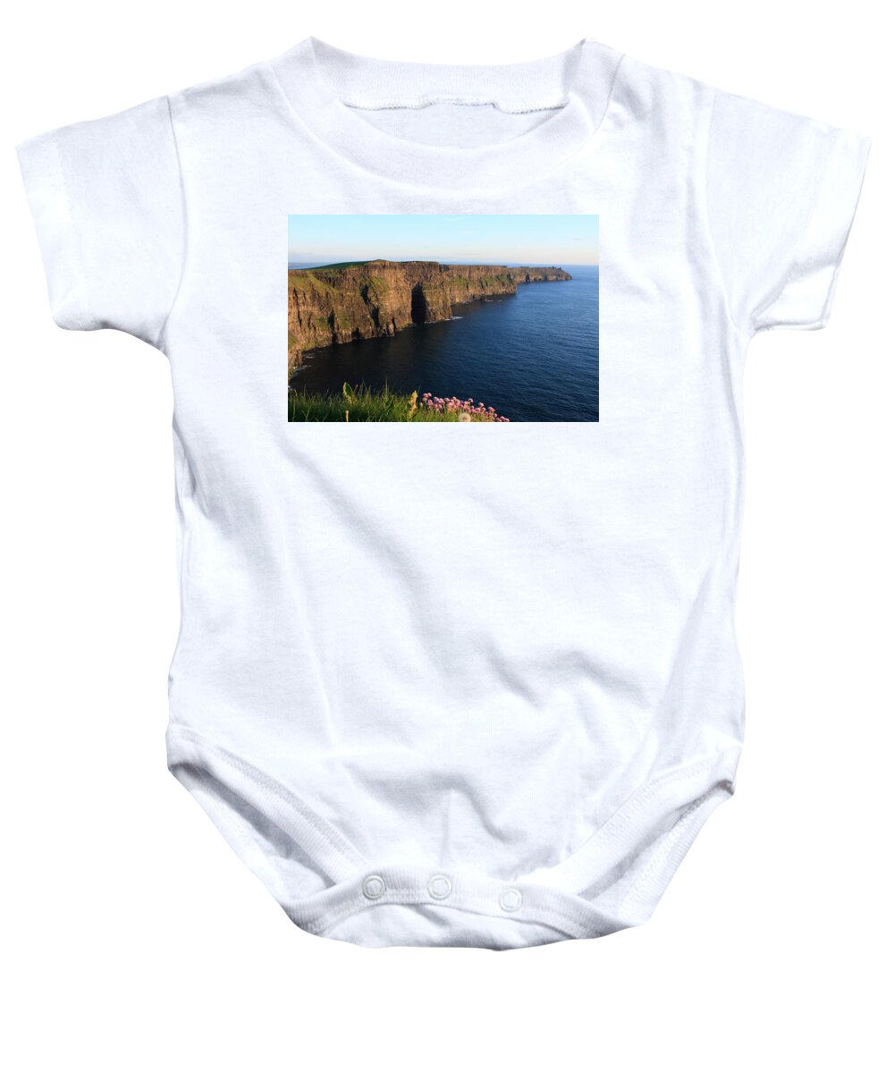 Ireland Baby Onesie featuring the photograph Cliffs of Moher In Evening Light by Aidan Moran