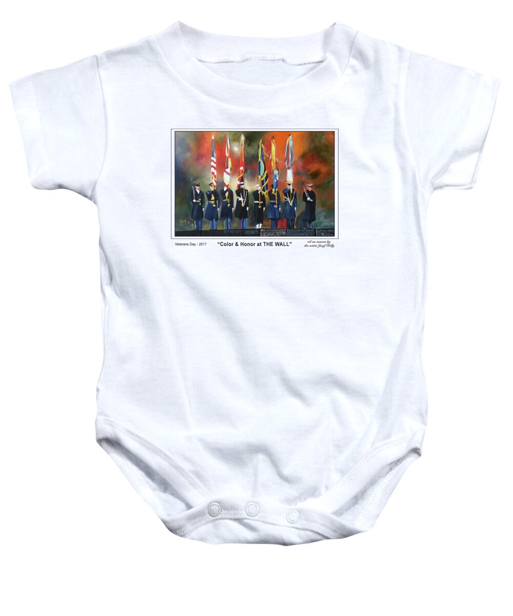 Vietnam Memorial Baby Onesie featuring the mixed media Color and Honor at THE WALL - print by Josef Kelly