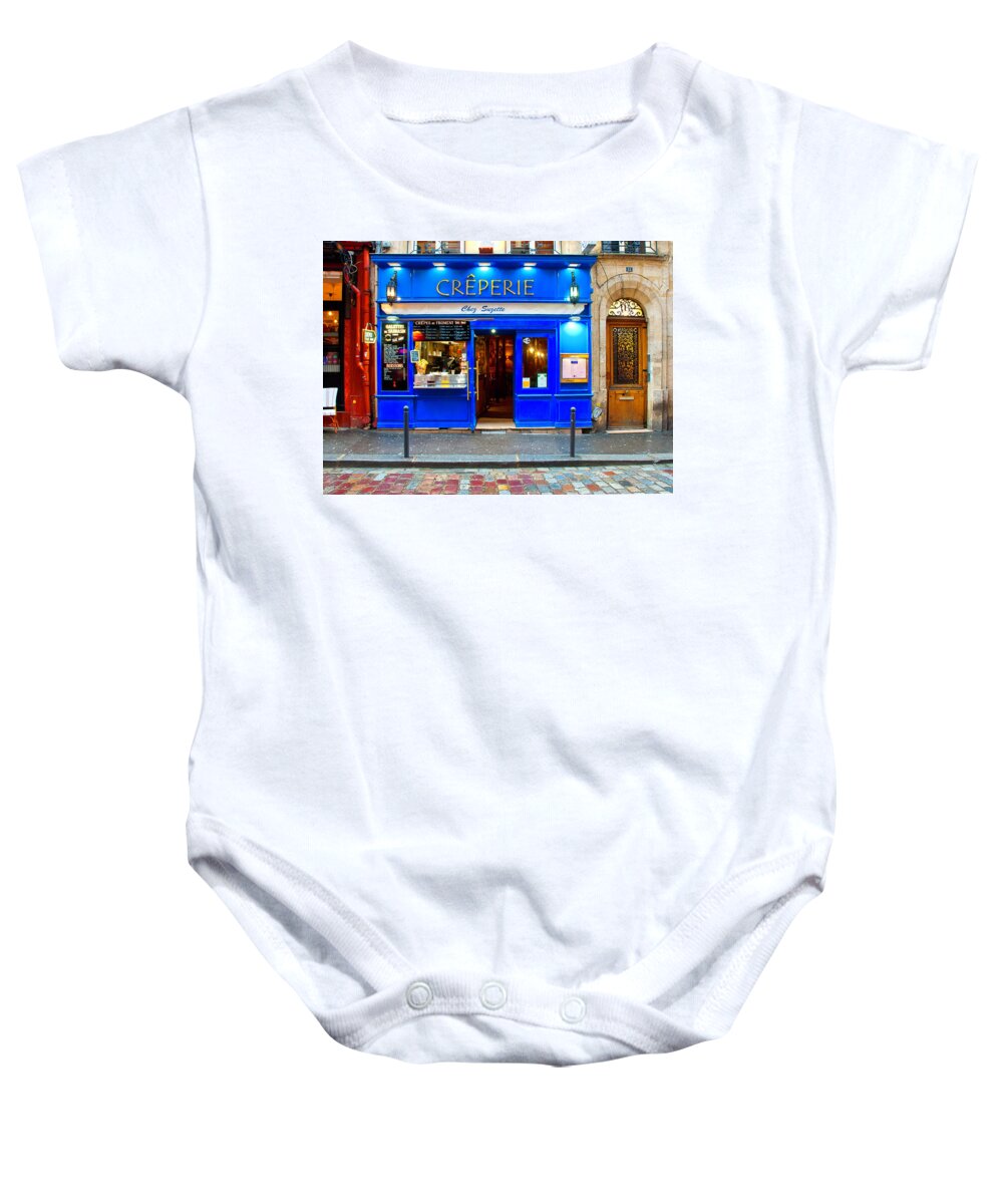Chez Suzette Baby Onesie featuring the photograph Come On In - Paris, France by Denise Strahm