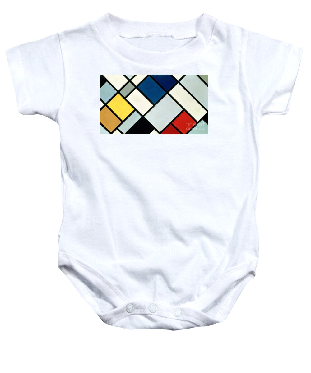 Contra-composition Baby Onesie featuring the painting ContraComposition of Dissonances by Theo van Doesburg
