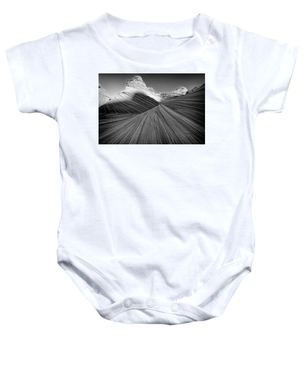 The Wave Baby Onesie featuring the photograph Contrasting Waves by Jonathan Davison
