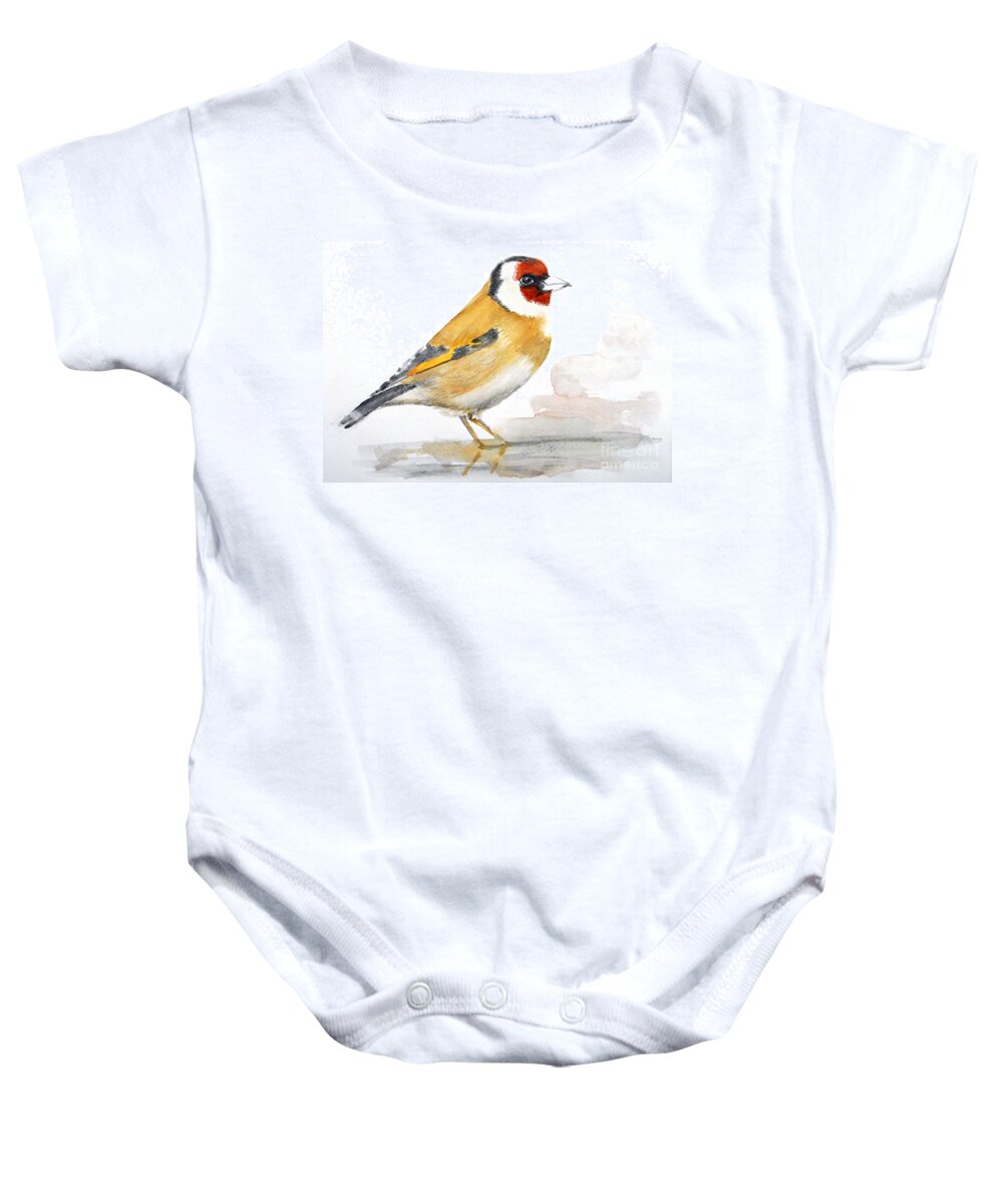 Bird Baby Onesie featuring the painting Cooling by Jasna Dragun
