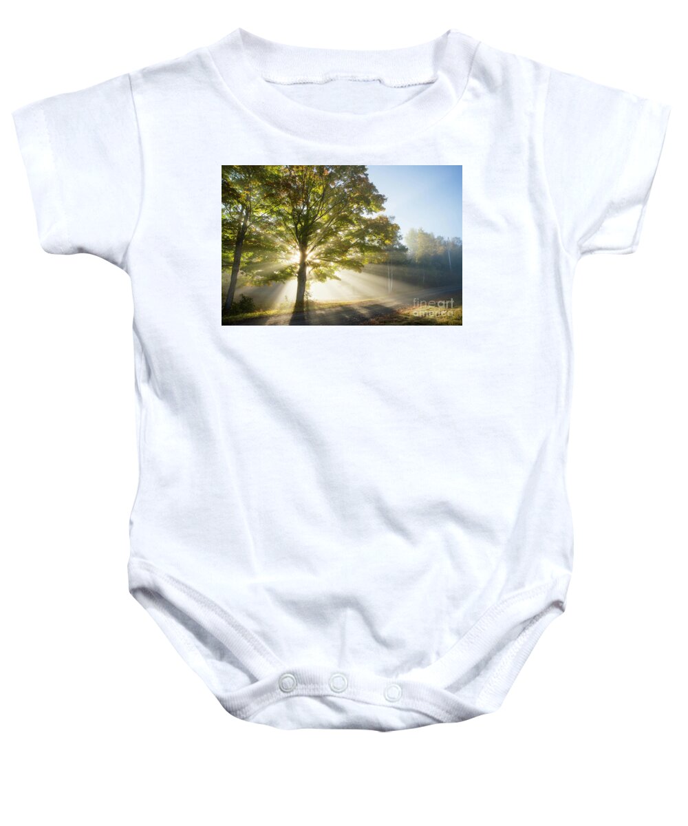 Morning Light Rays Baby Onesie featuring the photograph Country Road by Alana Ranney
