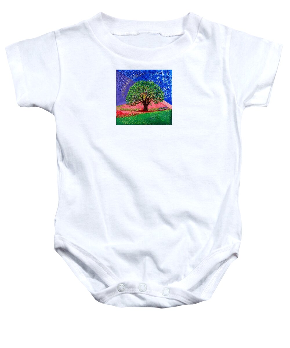 Tree Baby Onesie featuring the painting Courage by Corinne Carroll