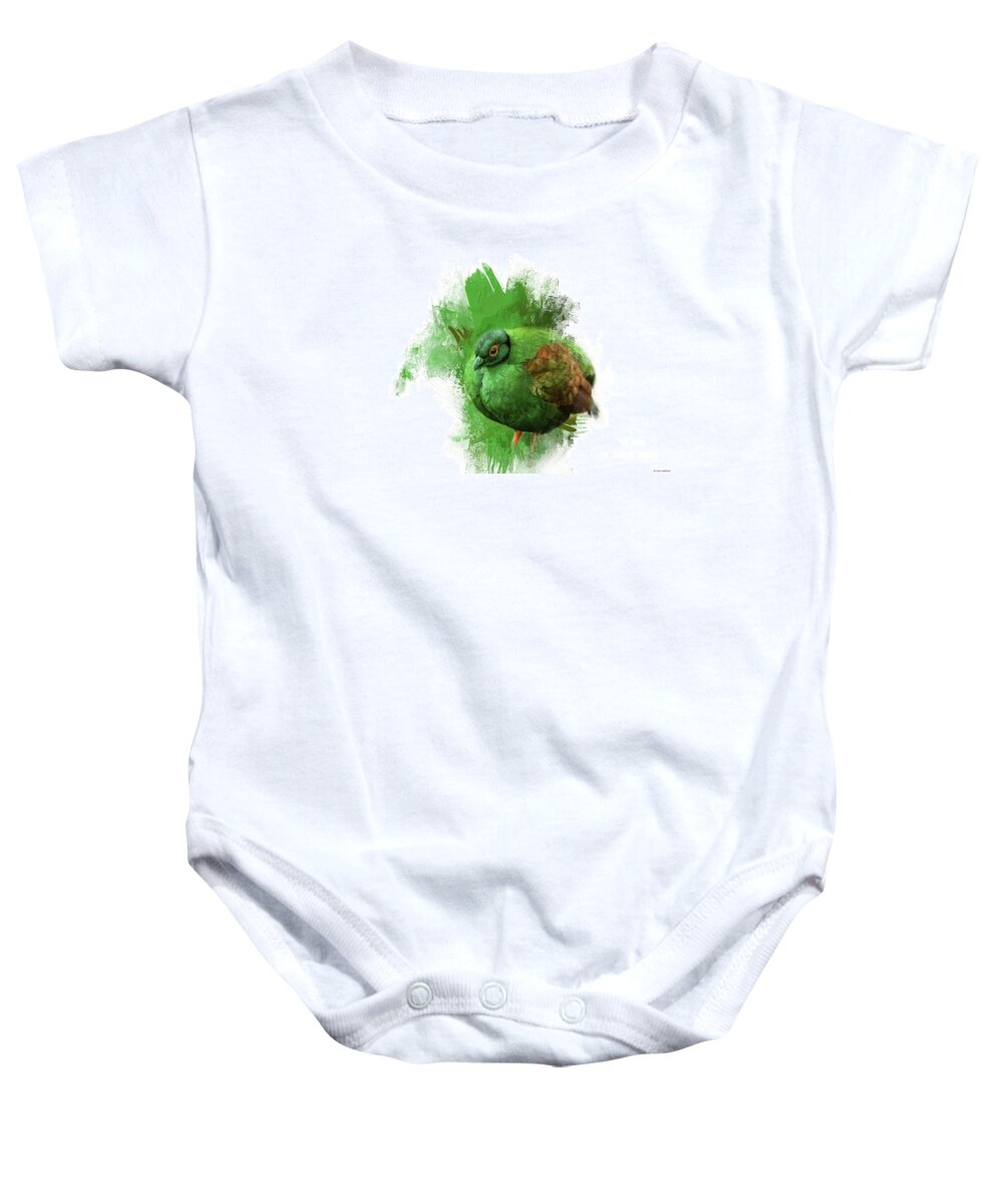 Crested Partridge Baby Onesie featuring the photograph Crested Partridge by Eva Lechner