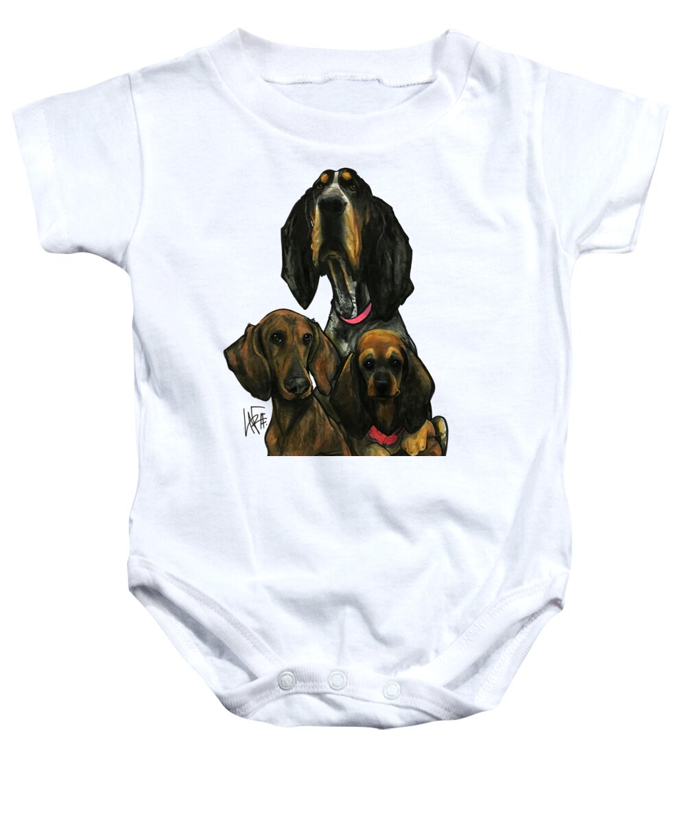 Hounds Baby Onesie featuring the drawing Crowhurst 3007 by Canine Caricatures By John LaFree