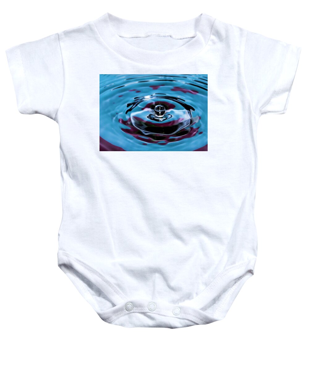 Macro Baby Onesie featuring the photograph Crystal Ball Blue by Ginger Stein