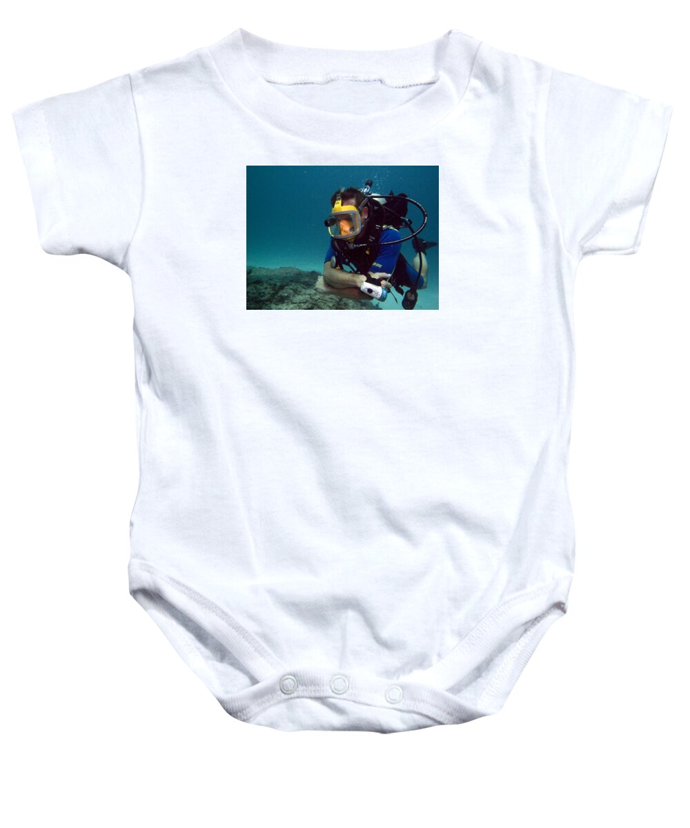 Scuba Baby Onesie featuring the photograph Dave in the Mask by Matt Swinden