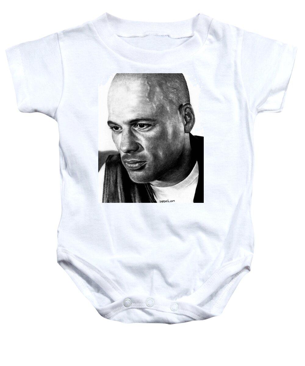 David Labrava Baby Onesie featuring the drawing David Labrava as Happy by Rick Fortson