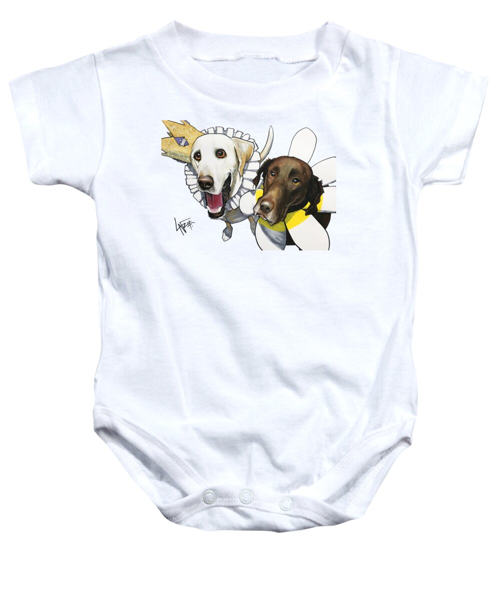 Deadmore Baby Onesie featuring the drawing Deadmore 3573 by Canine Caricatures By John LaFree