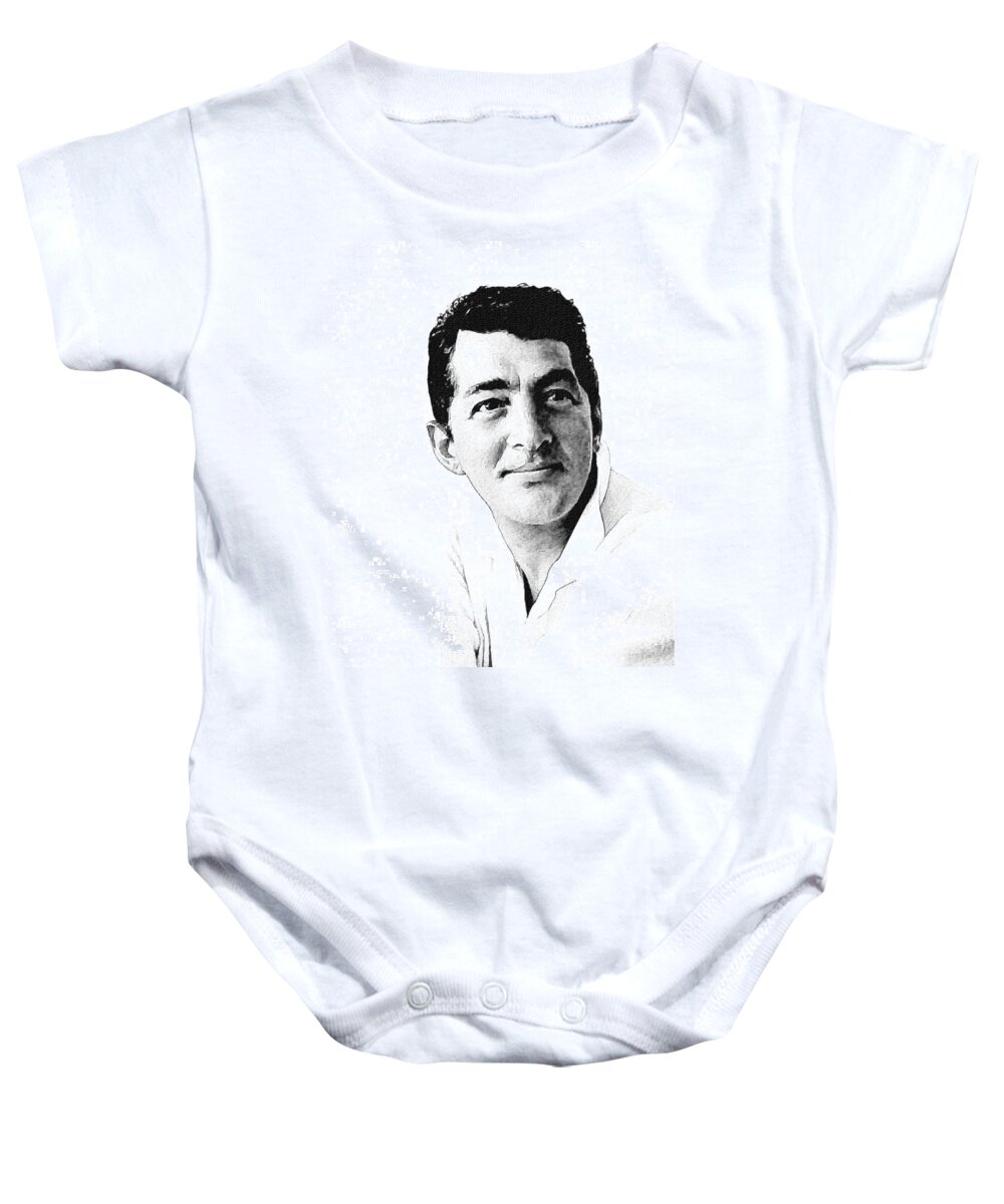 Celebrity Baby Onesie featuring the drawing Dean Martin 04 by Dean Wittle