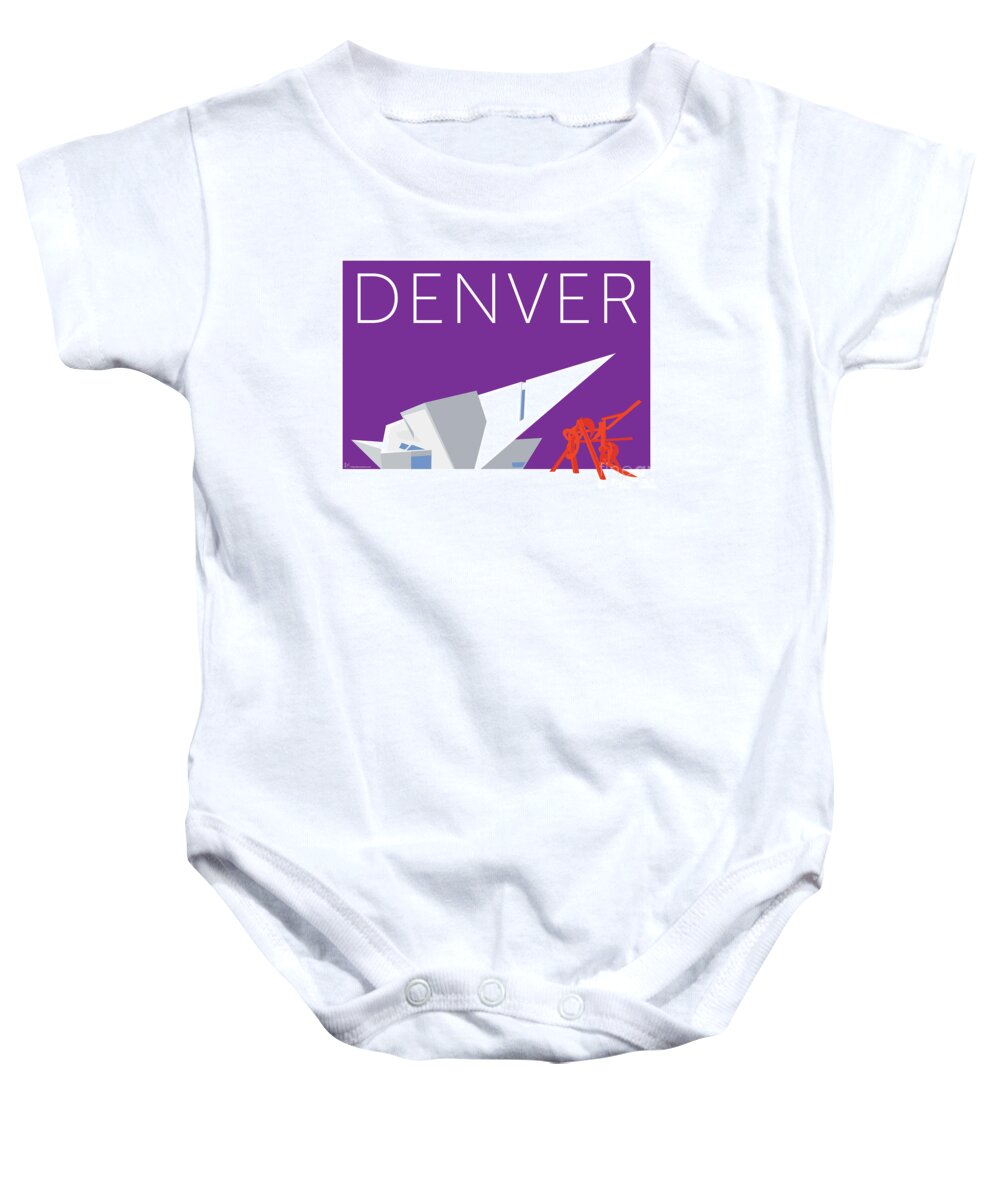Denver Baby Onesie featuring the digital art DENVER Art Museum/Purple by Sam Brennan