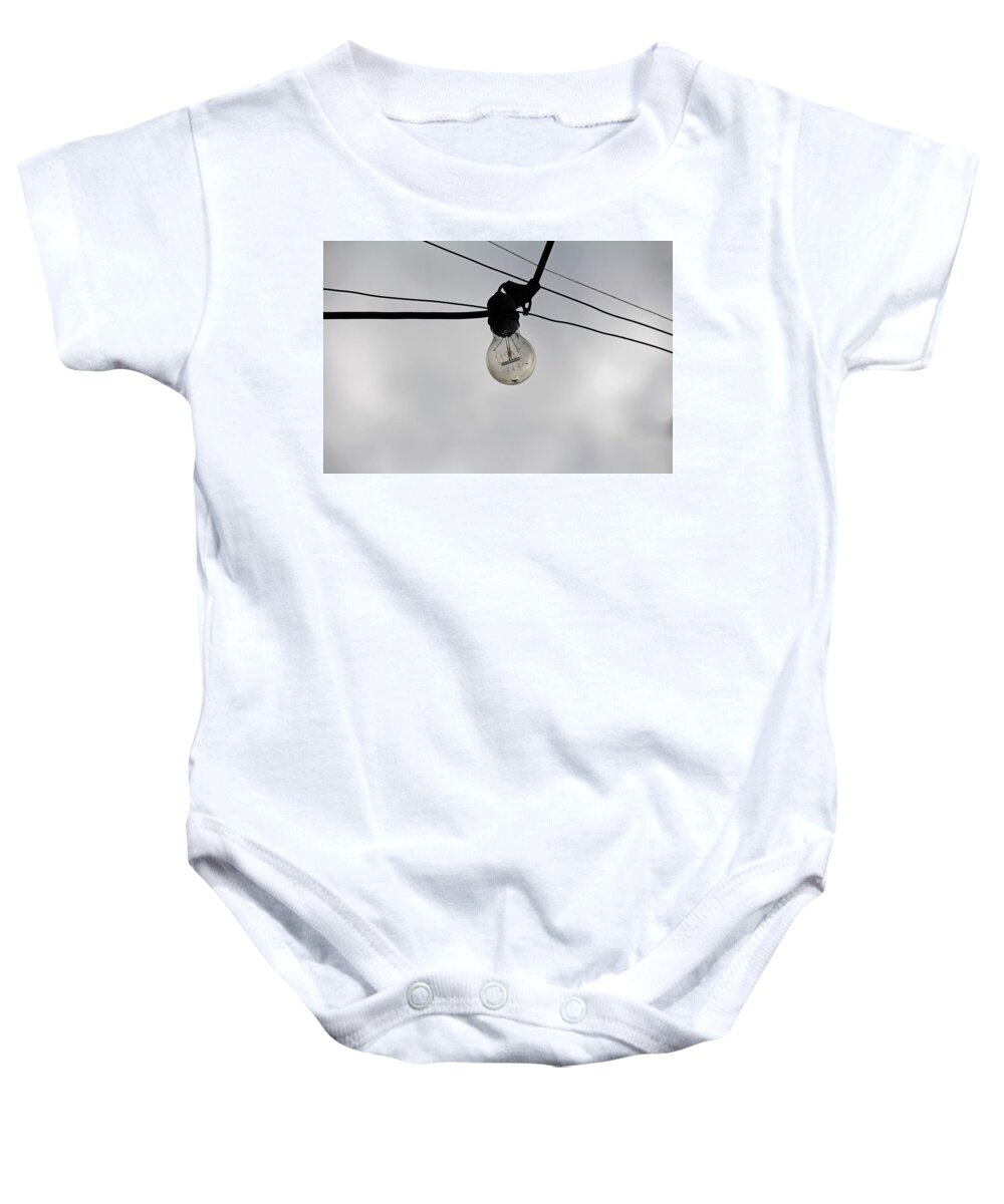 Light Bulb Baby Onesie featuring the photograph Dim Wit by Michiale Schneider