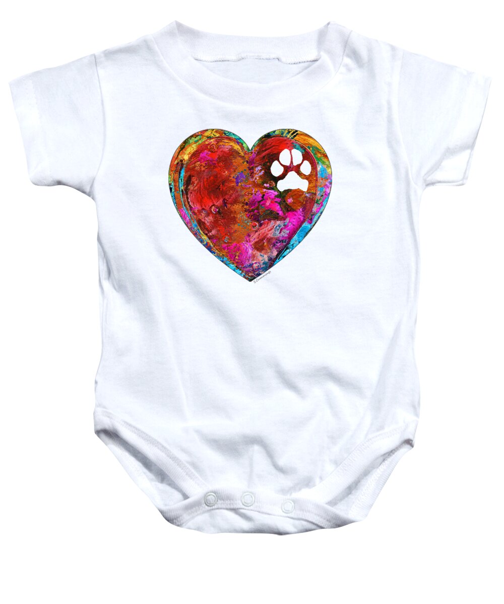 Dog Baby Onesie featuring the painting Dog Art - Puppy Love 2 - Sharon Cummings by Sharon Cummings