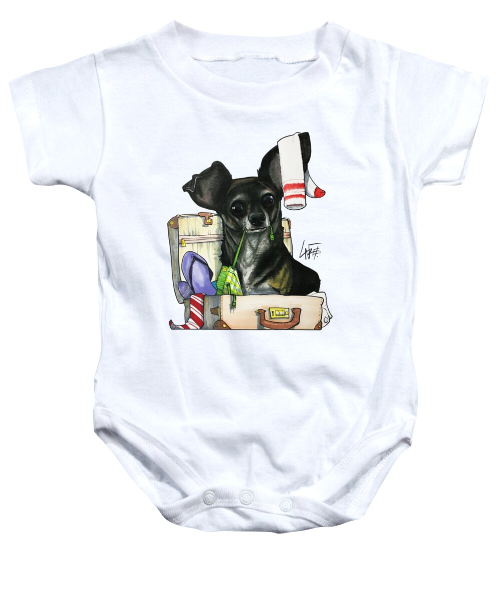 Donaldson Baby Onesie featuring the drawing Donaldson 3574 by Canine Caricatures By John LaFree