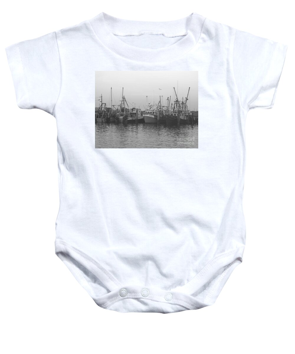 Dragger Baby Onesie featuring the photograph Dragger B W by Newwwman
