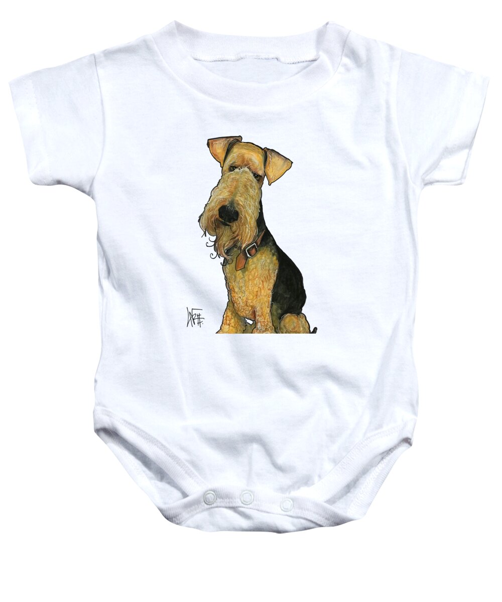 Canine Caricature Baby Onesie featuring the drawing Dubell-Smith 3813 by John LaFree