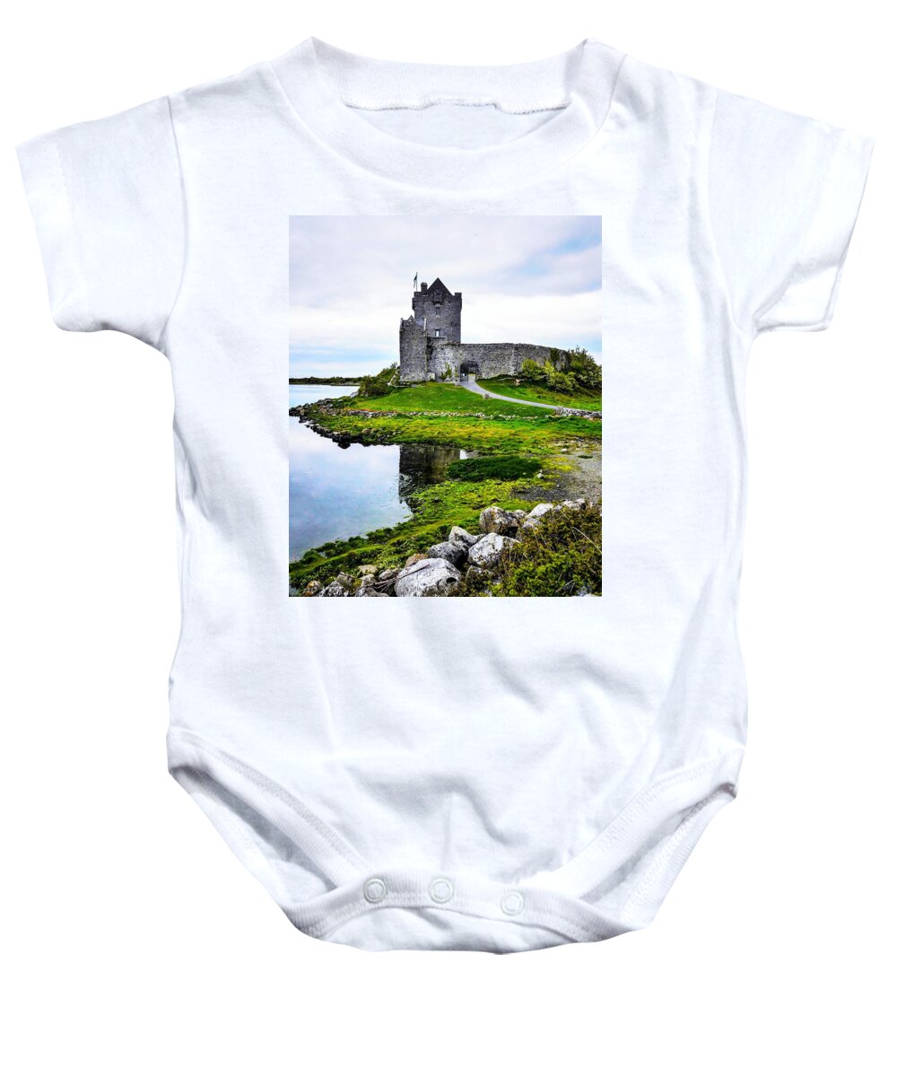 Magical Ireland Series By Lexa Harpell Baby Onesie featuring the photograph Dunguaire Castle - County Galway by Lexa Harpell