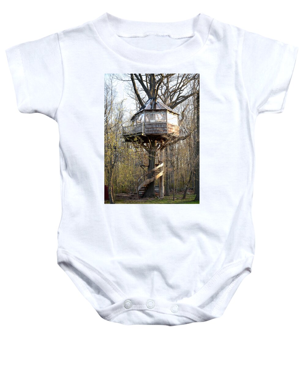Treehouse Baby Onesie featuring the photograph Early Spring with Pear Tree Blossoms by John Napoli
