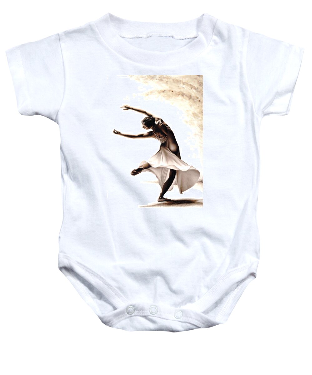 Dancer Baby Onesie featuring the painting Eclectic Dancer by Richard Young