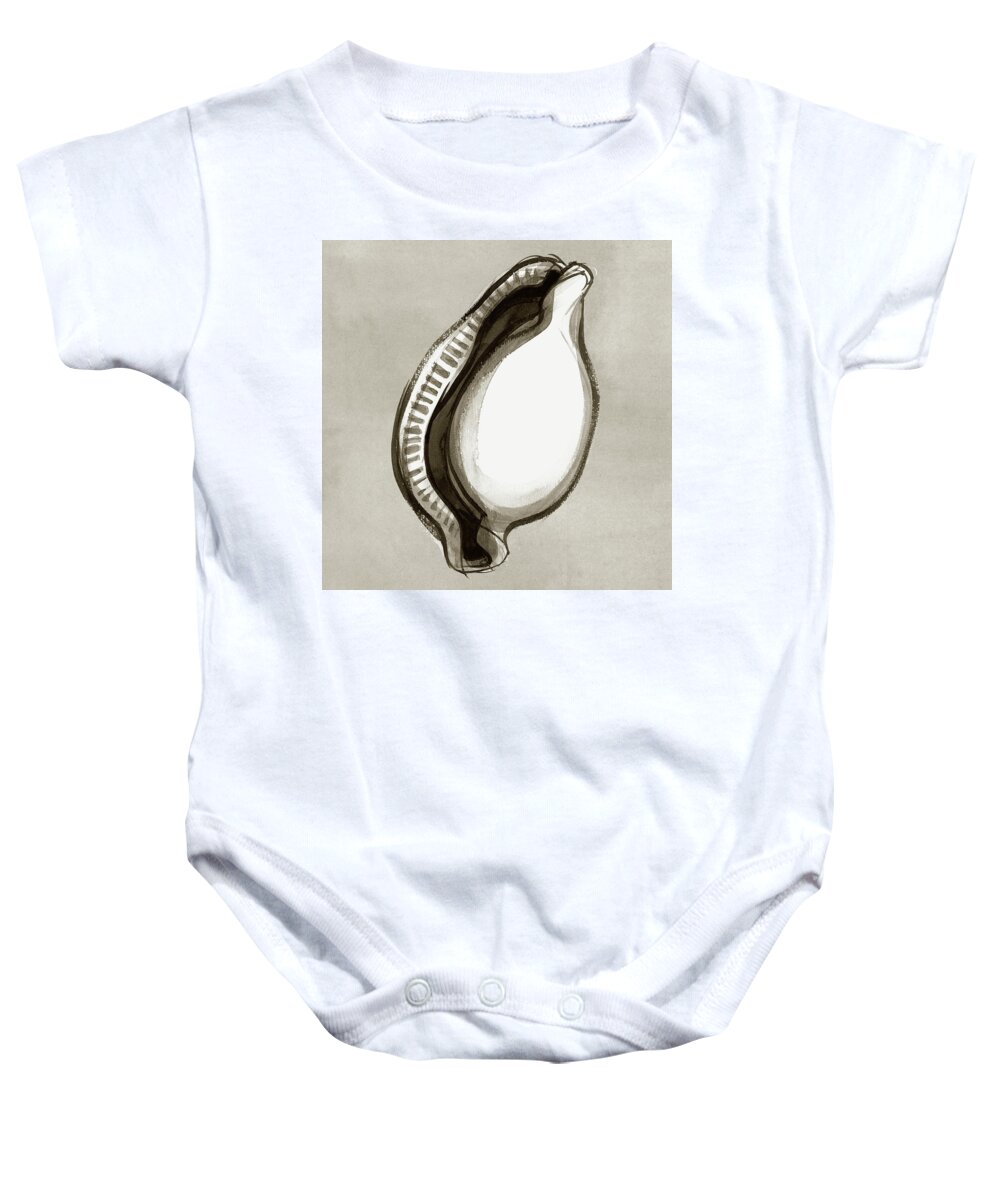 Seashell Baby Onesie featuring the painting Egg Cowrie by Judith Kunzle
