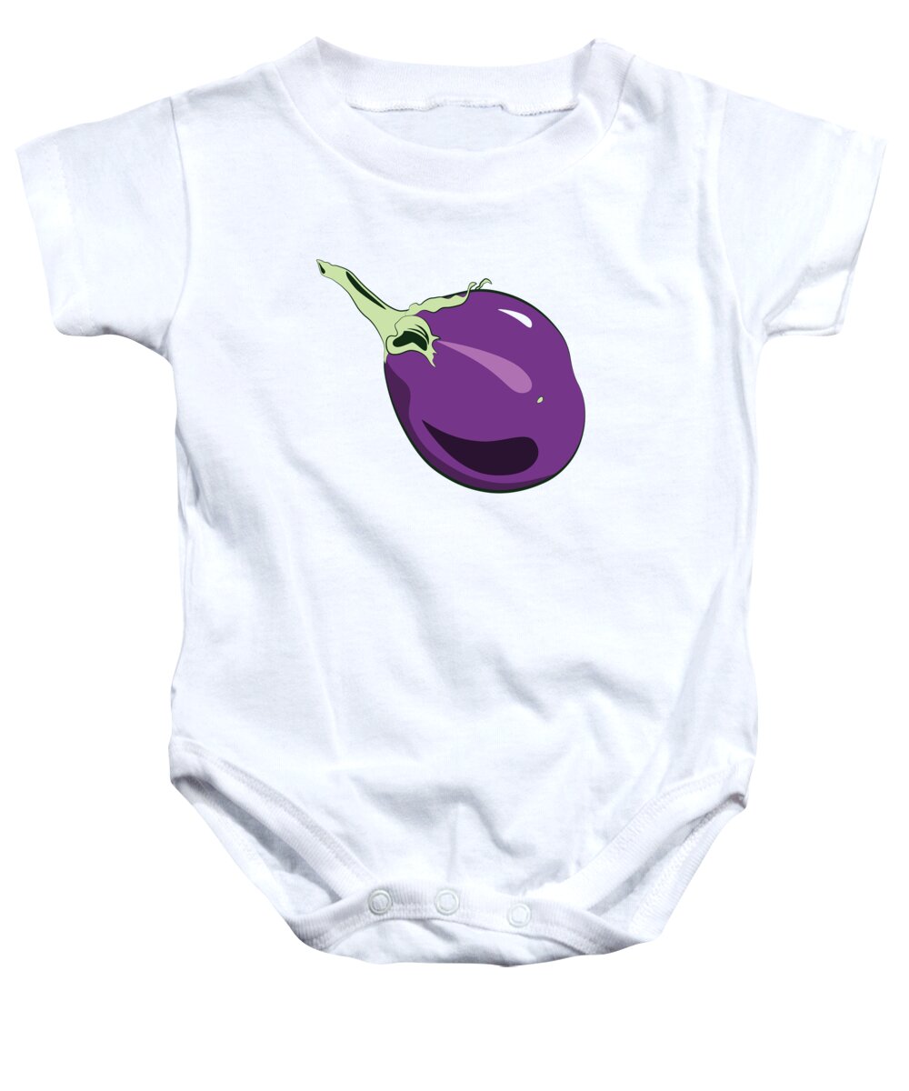 Eggplant Baby Onesie featuring the digital art Eggplant by MM Anderson