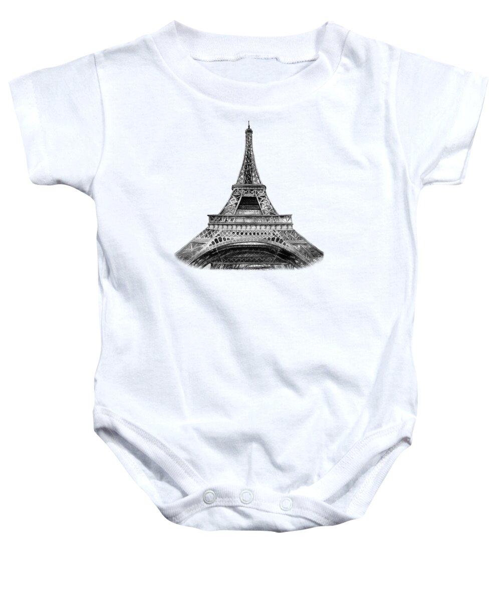 Vintage Baby Onesie featuring the painting Eiffel Tower Design by Irina Sztukowski