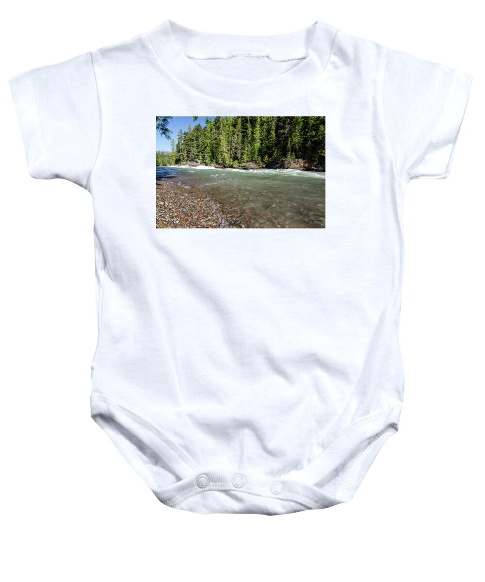 Glacier Baby Onesie featuring the photograph Emerald Waters Flow by Margaret Pitcher