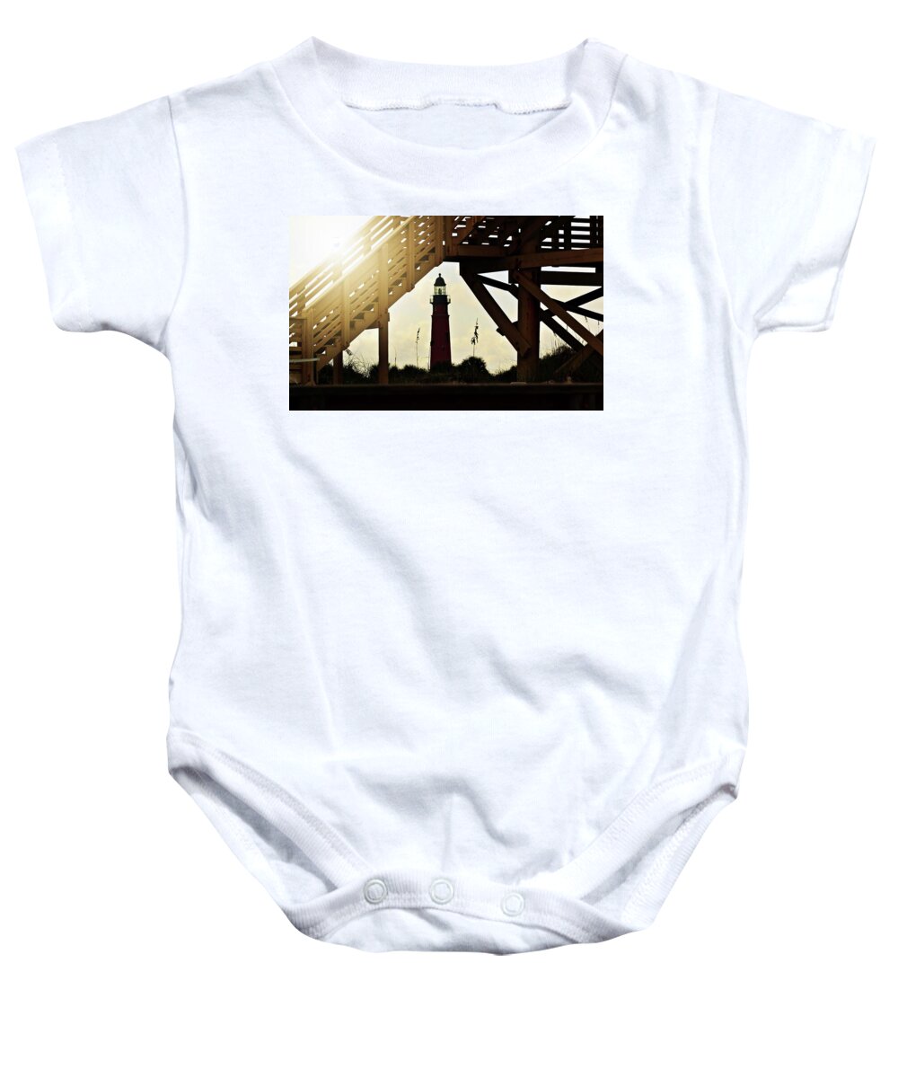 Lighthouse Baby Onesie featuring the photograph Emerosa by Carolyn Mickulas