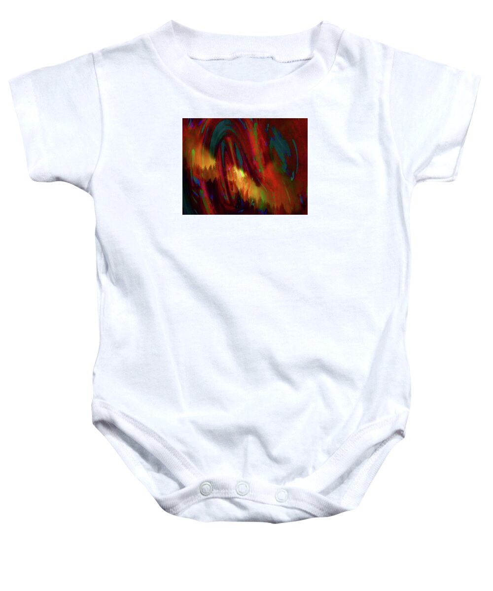 Epic Journey Into The Unknown Abstract Baby Onesie featuring the digital art Epic Journey Into The Unknown Abstract by Mike Breau