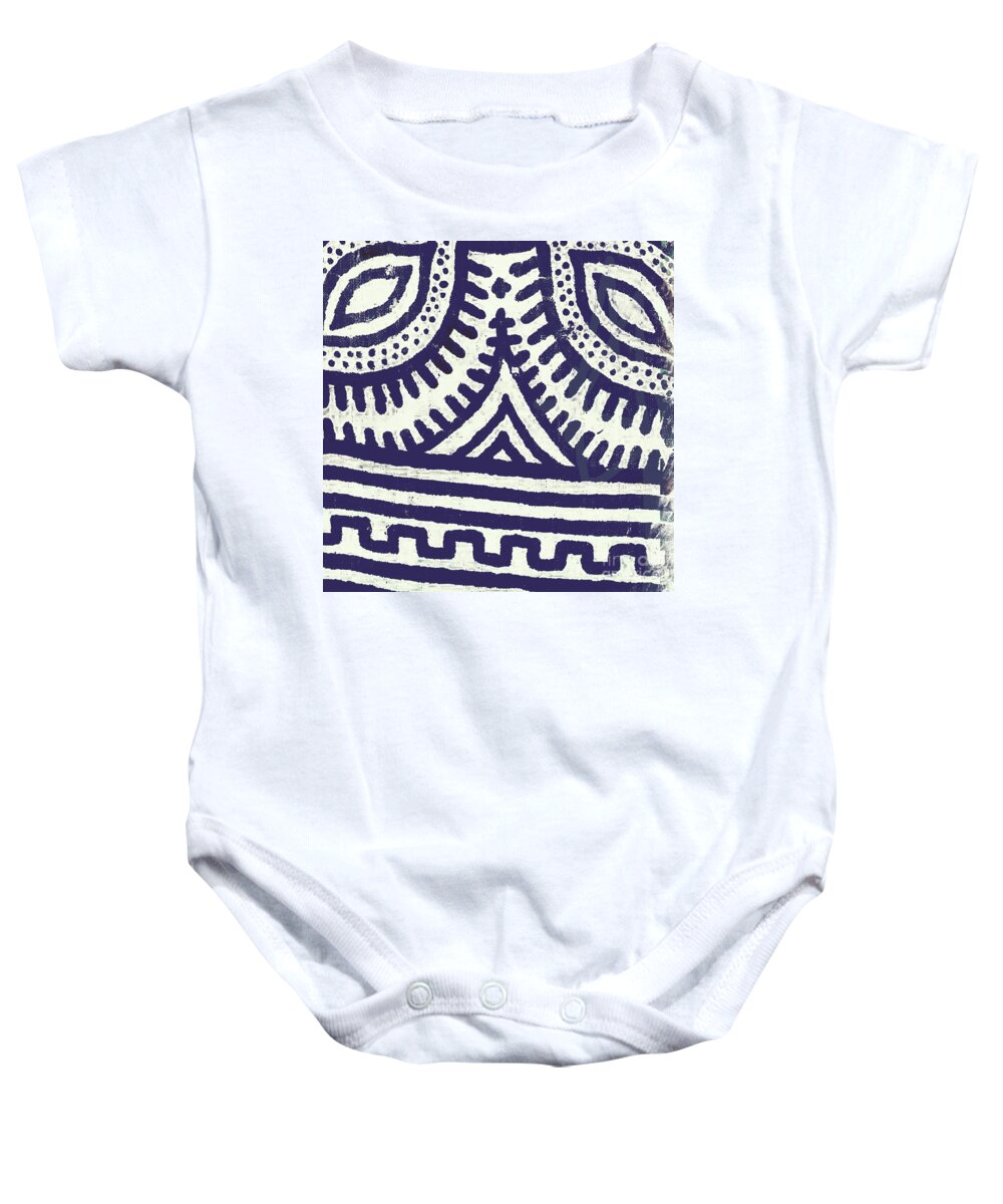 Tribal Pattern Baby Onesie featuring the painting Esme III by Mindy Sommers
