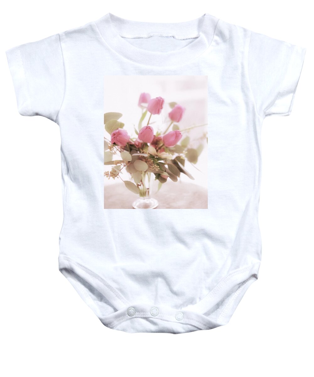 Fading Warmth Baby Onesie featuring the pastel Fading Warmth by Georgiana Romanovna